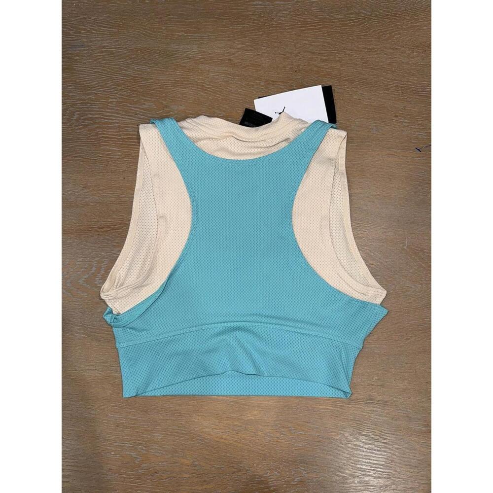 NWT Jordan Women’s Crop Top Shirt Tank DN0602-126 Tight Fit Blue Beige sz M - Picture 6 of 6